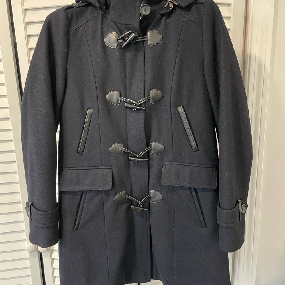 Women’s TH Navy Toggle Pea Coat with Hood